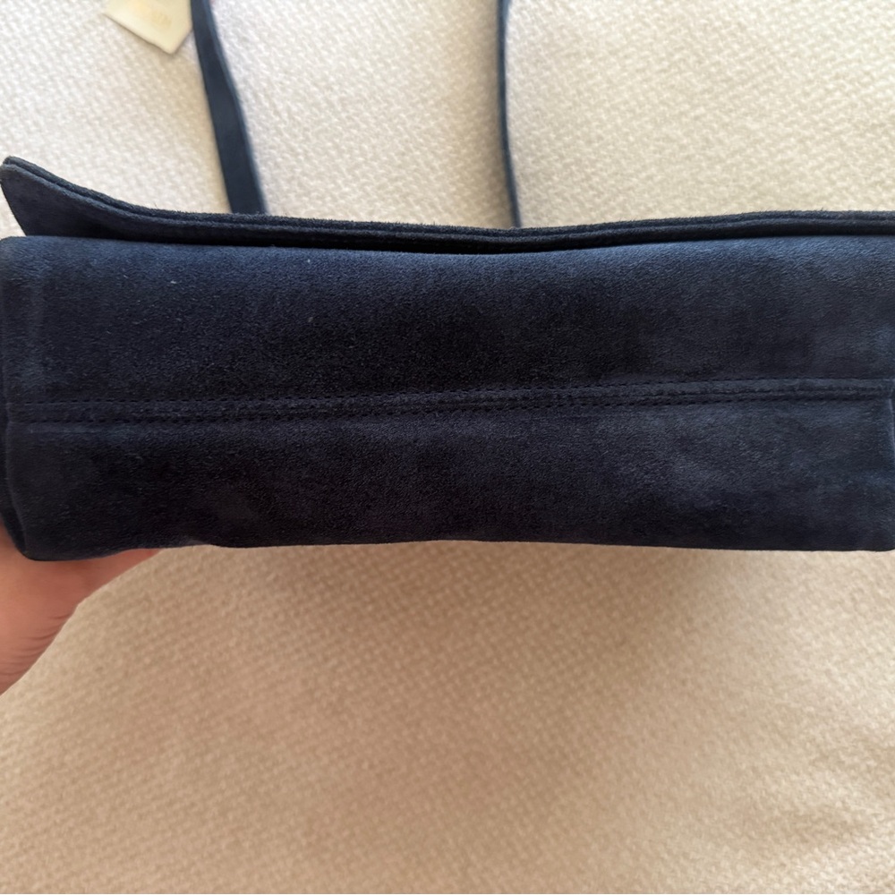 Escada Vintage Navy Suede Shoulder Bag - Picture 6 of 14
